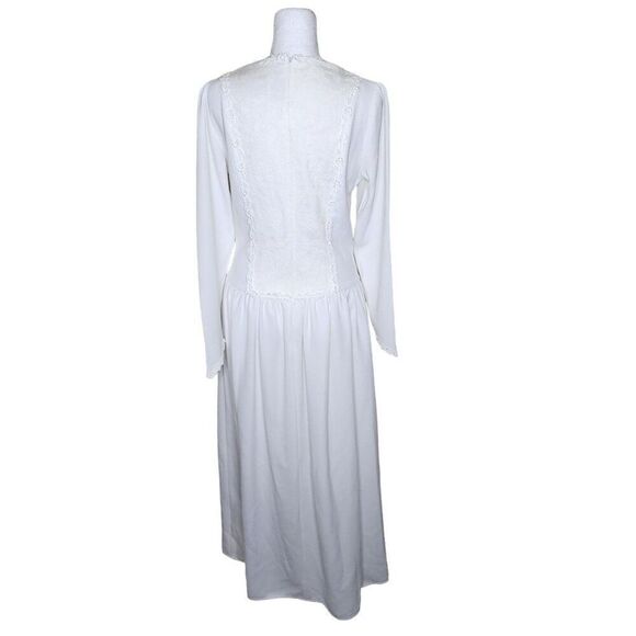 Vintage 80d California Dynasty High Neck Drop Waist Wedding Dress Womens Size XS - Picture 6 of 9